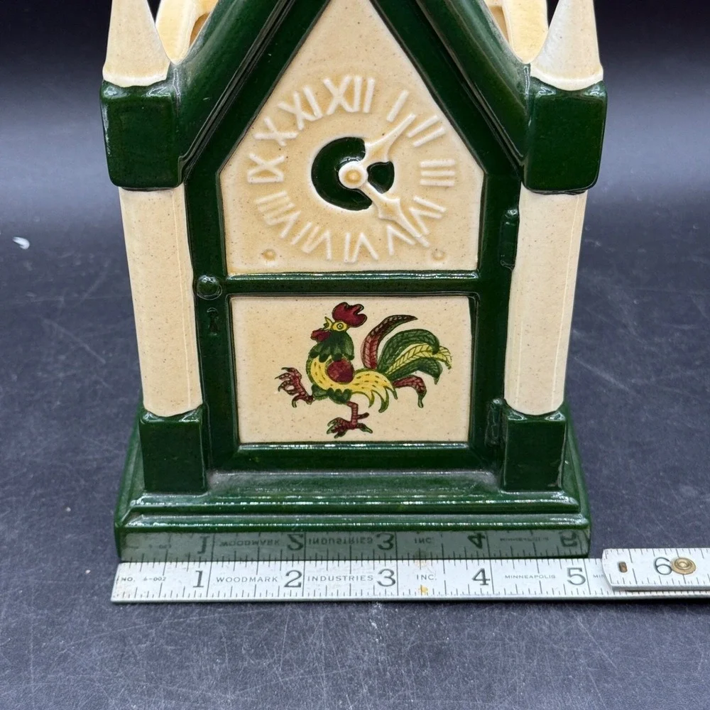Metlox CA  PROVINCIAL Rooster Steeple Wall Clock Planter  7 3/4